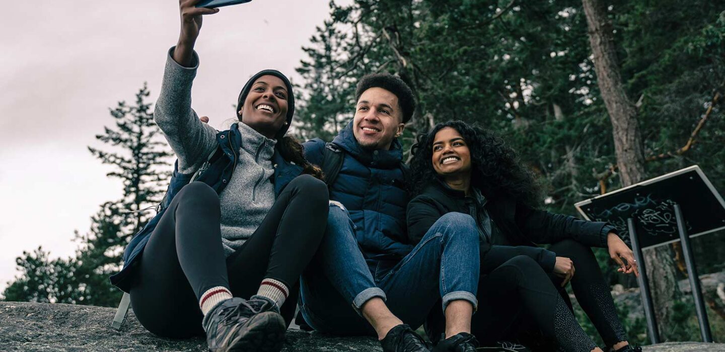 a group of friends taking a selfie 