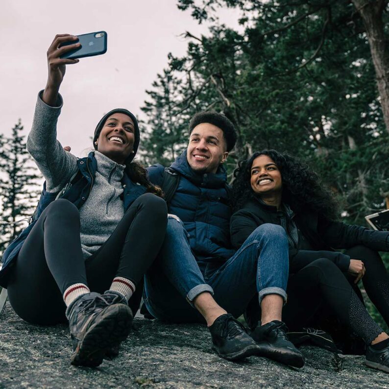 a group taking a selfie