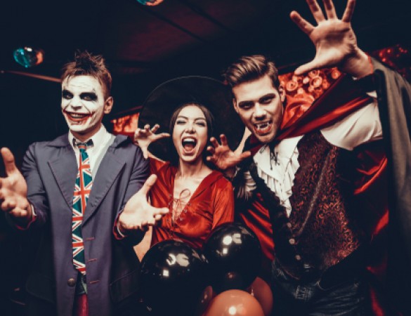 adults in halloween costumes