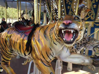 Carved and Painted Tiger on Carousel Ride