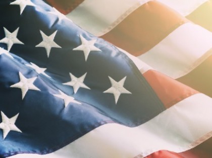 closeup ruffled american flag picture id1154460019