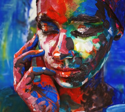 woman with face and body painting