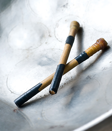 Close up of two drumming sticks