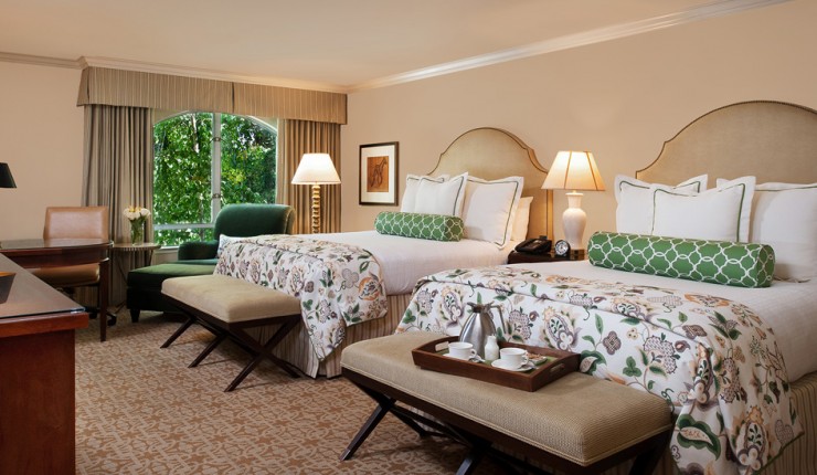 two queen beds with footers and lounge chairs two queen beds with footers and lounge chairs