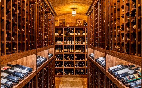 view of the inside of a wine cellar 