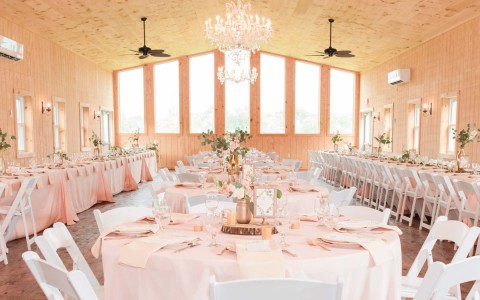 Venue decorated for a wedding 