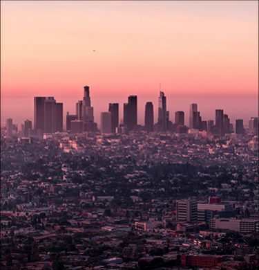 skyline view of downtown los angeles