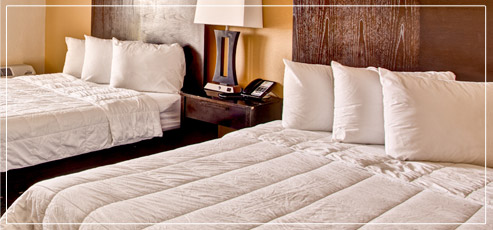 hotel room with 2 beds
