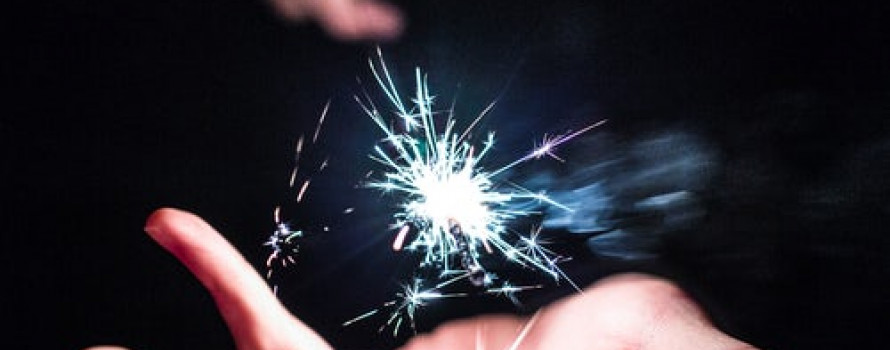 A Spark of lightin a hand to show magic