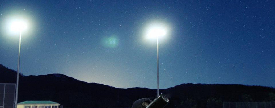 Baseball player at night