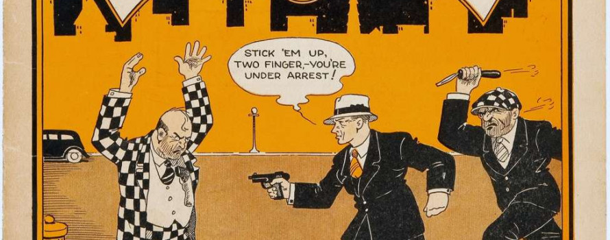 Detective Dan Comic with Criminals and Police on a yellow cover