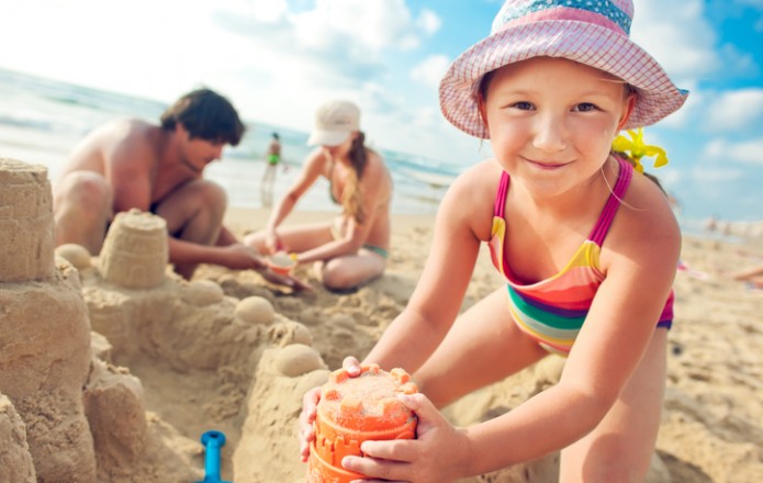 family building sand castles