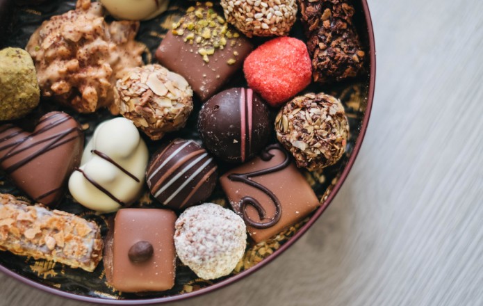 plate of handmade chocolate