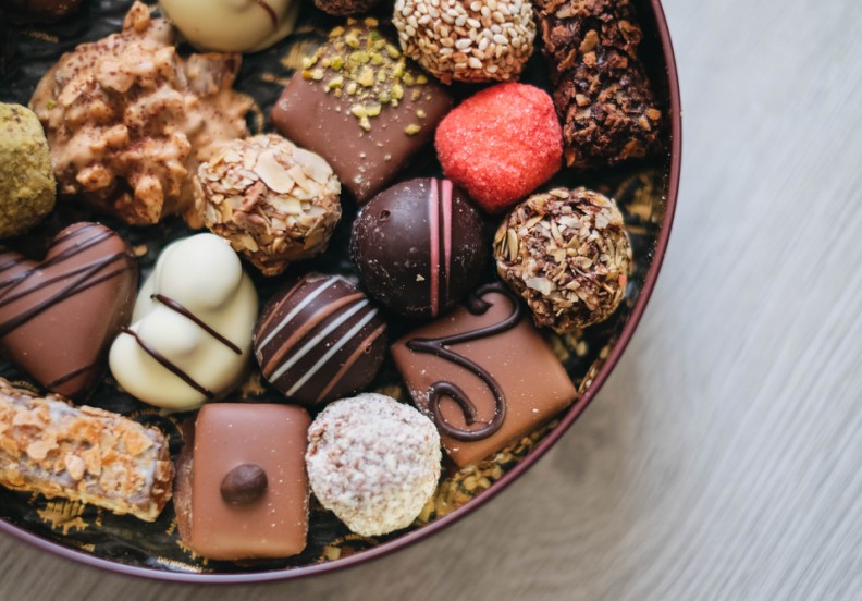 plate of handmade chocolate