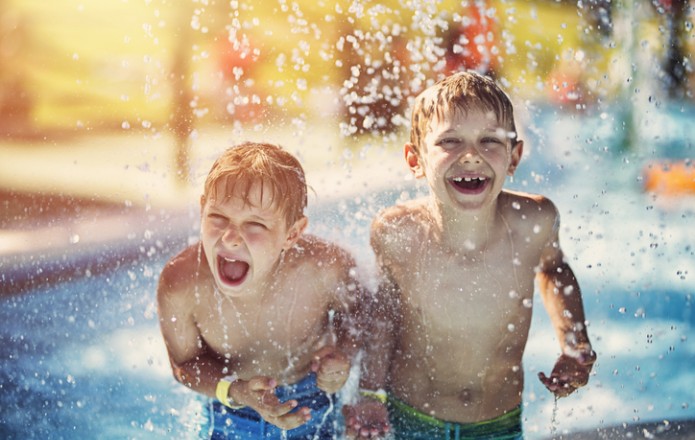 little boys at waterpark