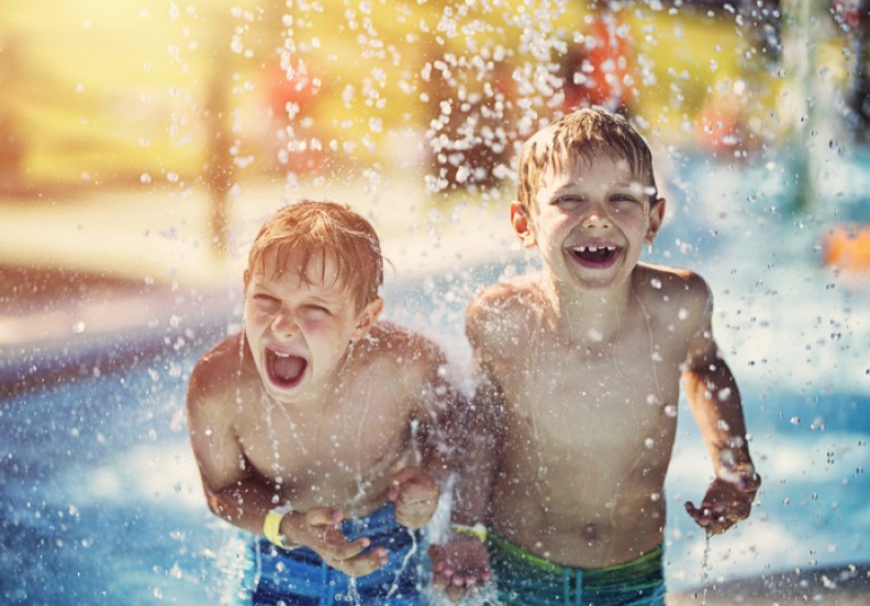 little boys at waterpark