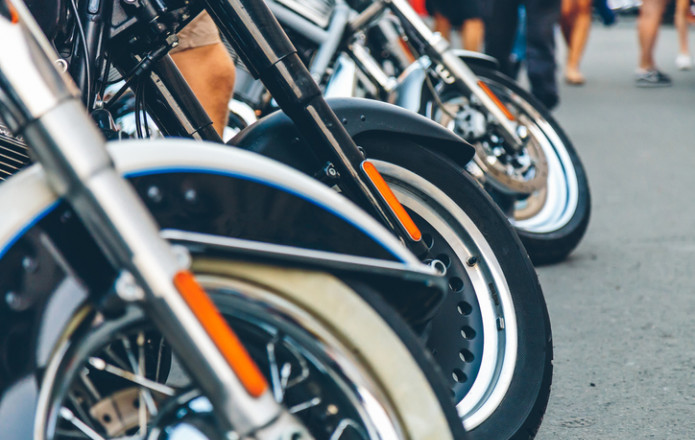 motorcycles lined up
