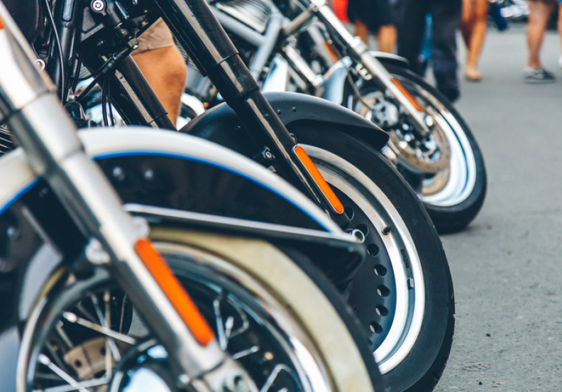 motorcycles lined up