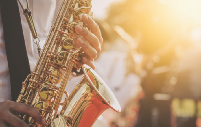 man playing the saxophone