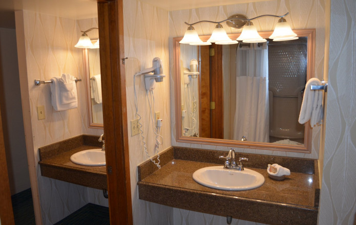 Garden Pool-View Suite - Plan 6E-Guest bathroom vanity area