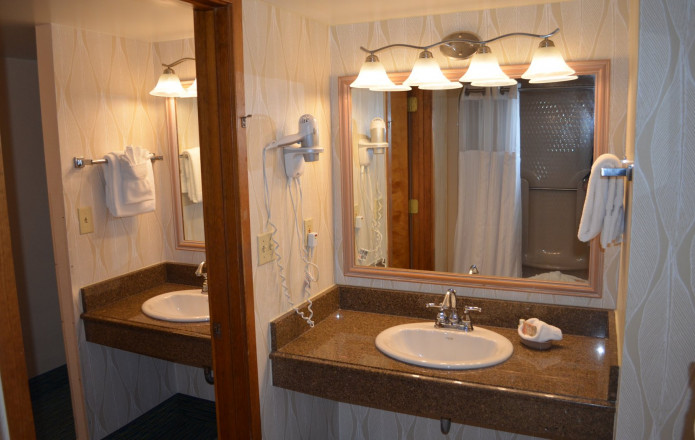 Oceanfront Suite - Plan 6-Guest bathroom vanity area