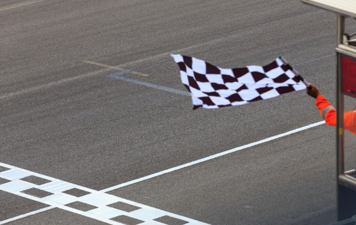 race flag at a car track