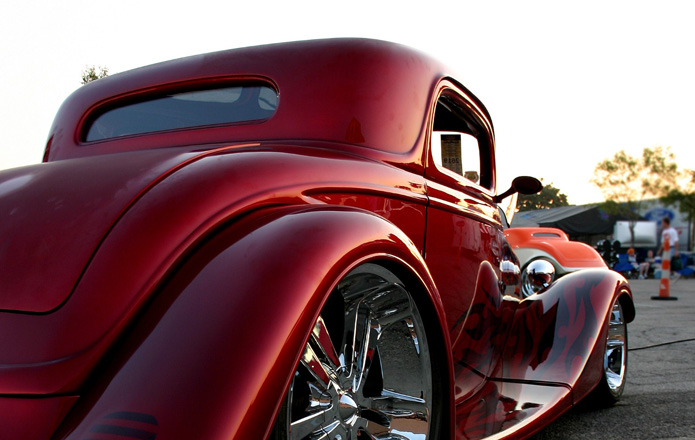 Red classic car