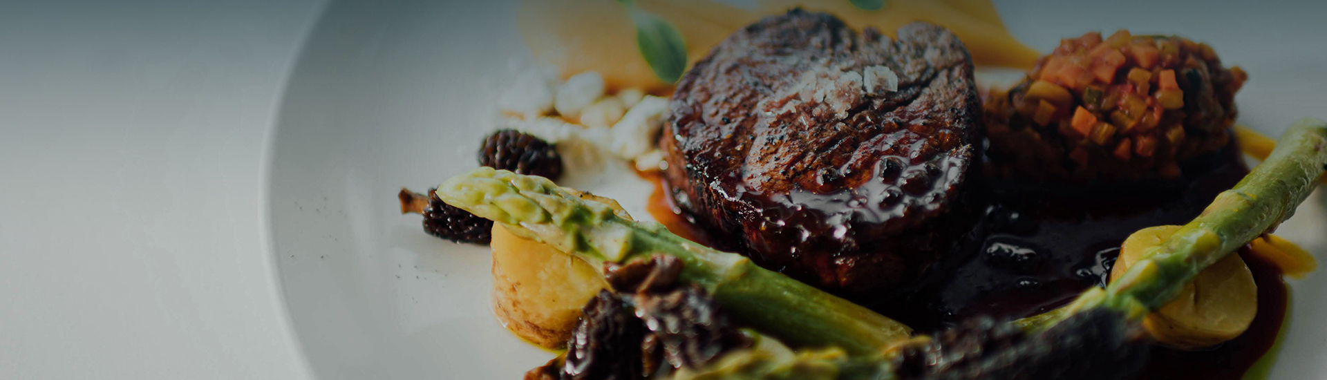 elegant steak dish with asparagus