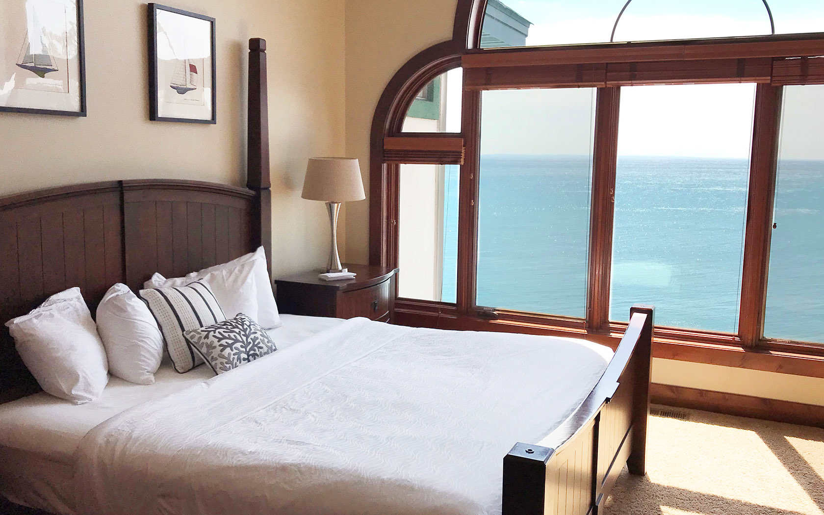 burlington bay elegant bedroom overlooking the lake