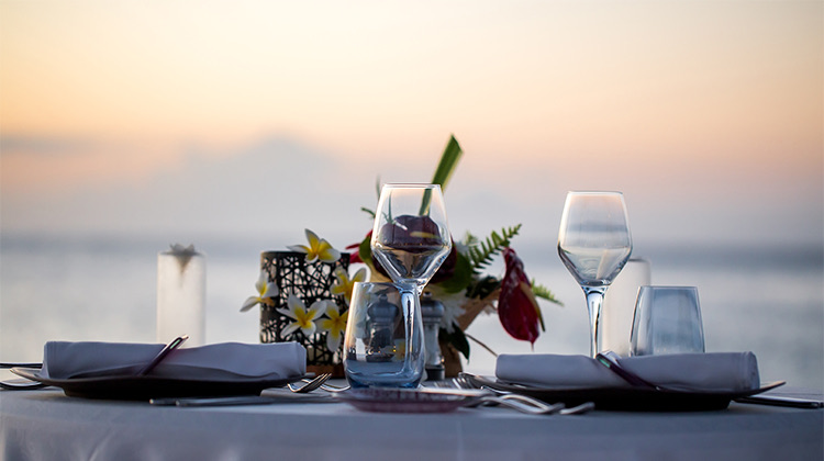 wine glasses sitting on a table