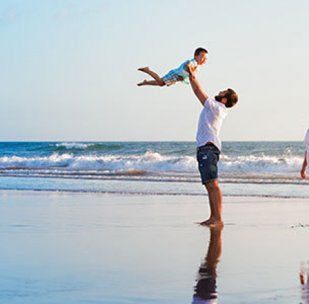 family on the beach