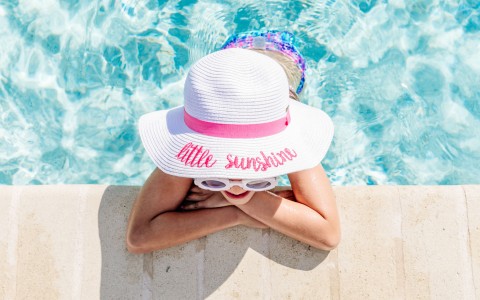 little girl in pool