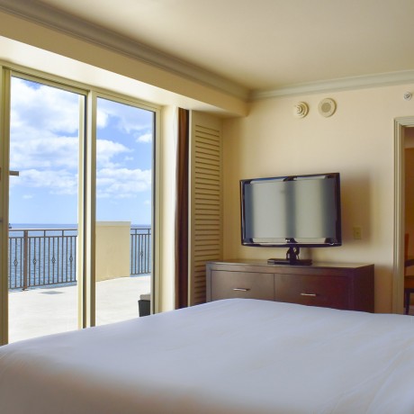 hotel room looking at ocean