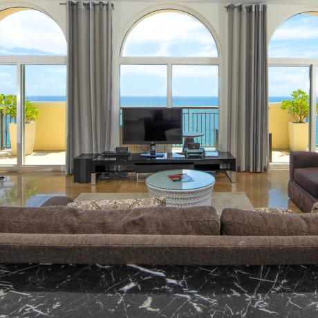 living room looking out to the ocean