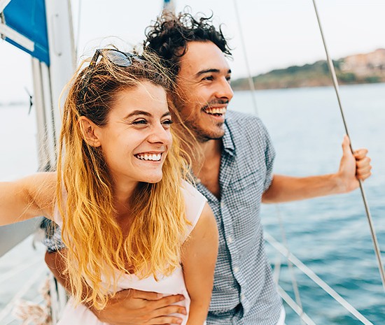 couple on a sailboat
