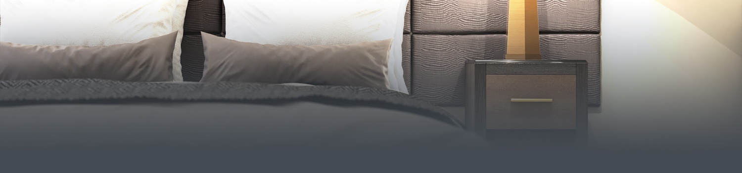 closeup of hotel bed