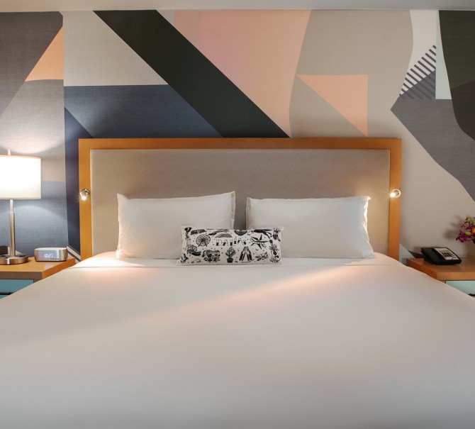 king bed with white bedding