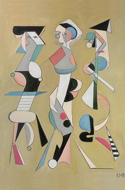 abstract art image of 3 people