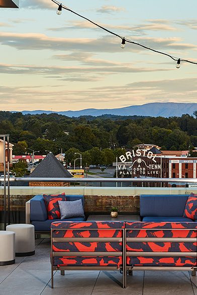 Bristol rooftop bar with mountain views