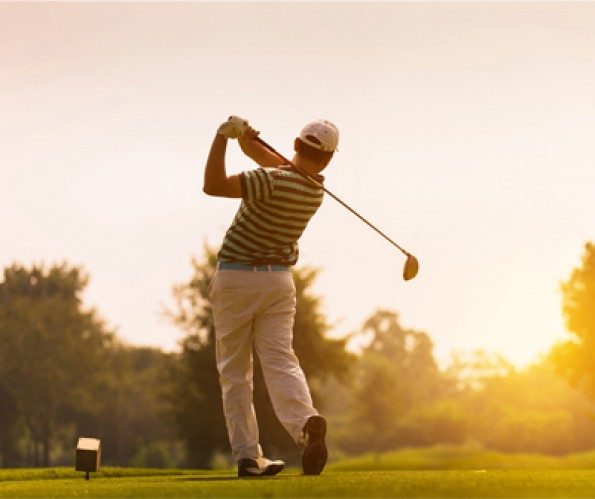 man playing golf
