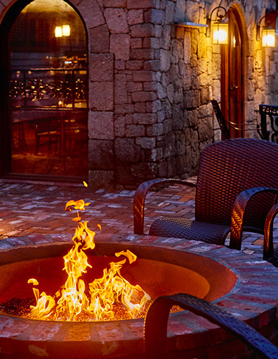 fire pit at night