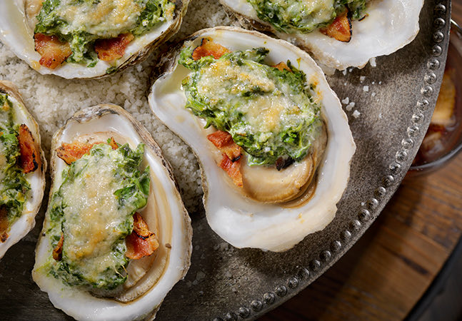 clams on a large serving plate