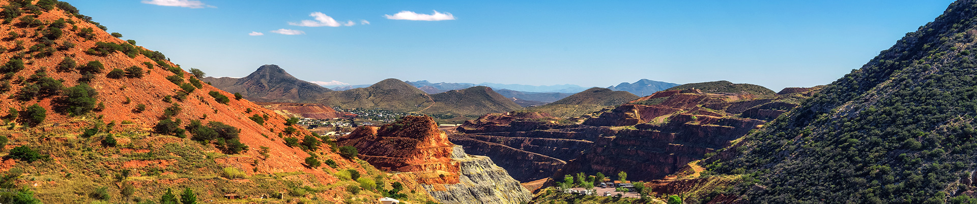 Overhead view of red hills in arizona