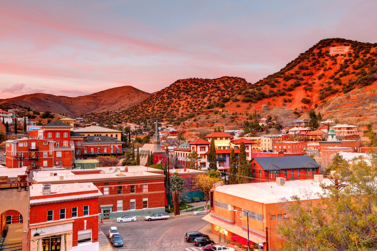 bisbee during golden hour