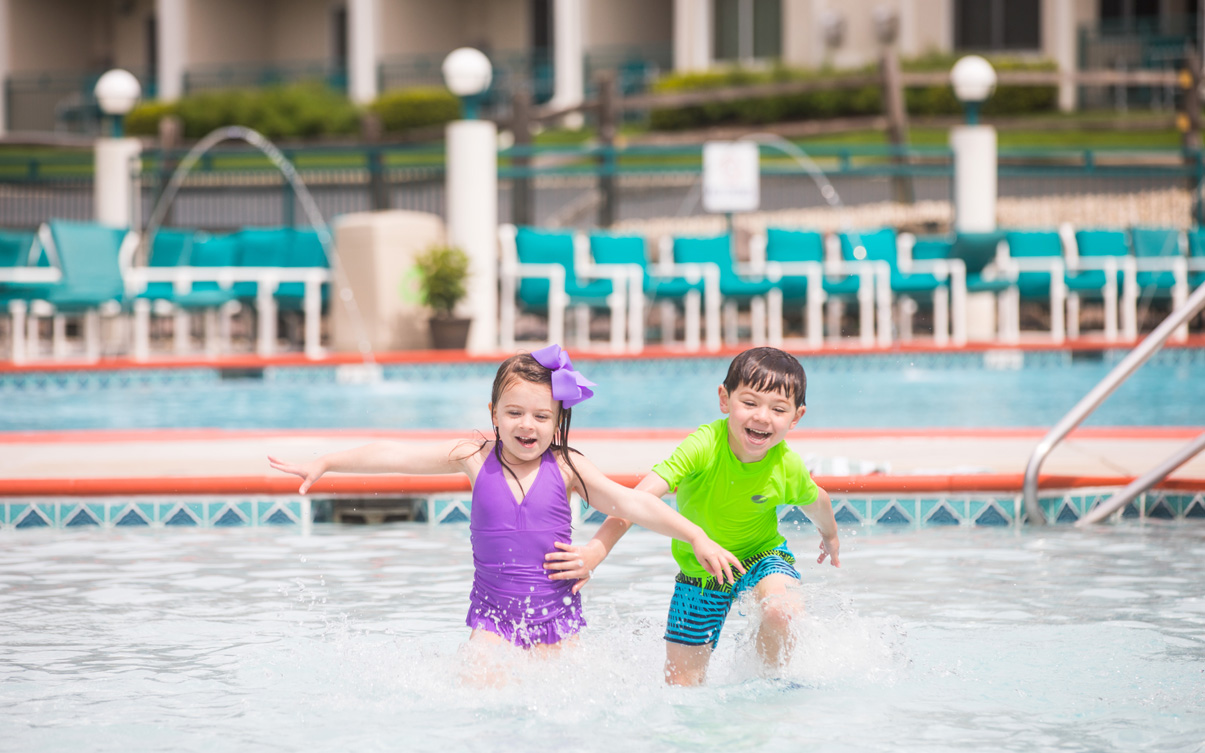 kids playing in pool