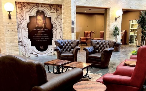 Crockett Hotel Lobby seating area 