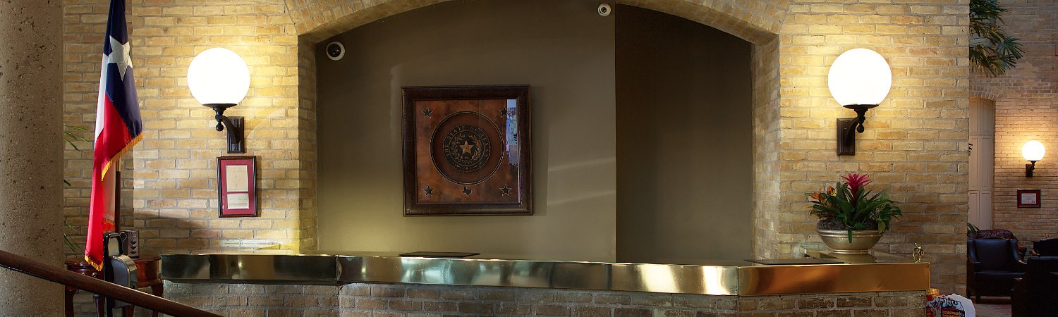 check in counter at the crockett hotel