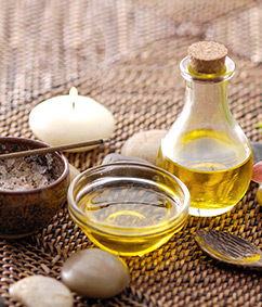 arrangement of massage oils