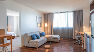 Living area with desk