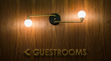 guestrooms sign on wall
